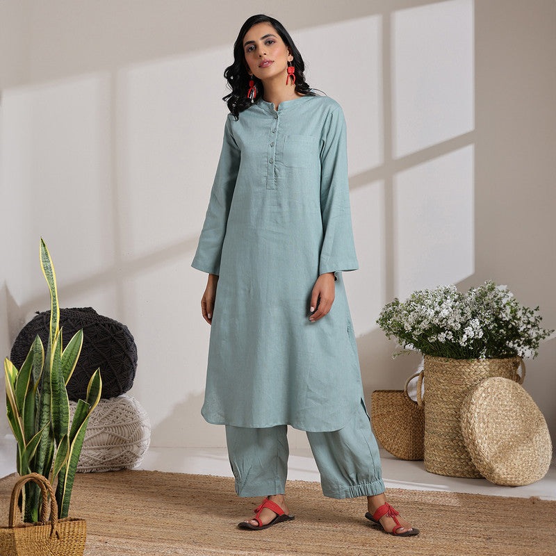 Women Kurta Set | Plant Based Fabric | Tunic & Pant | Sage