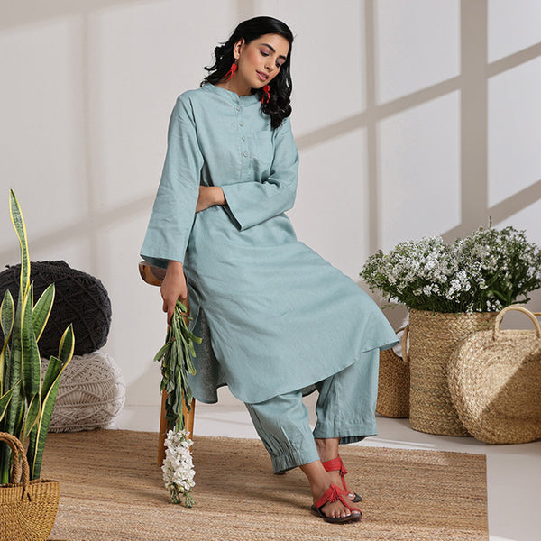 Women Kurta Set | Plant Based Fabric | Tunic & Pant | Sage