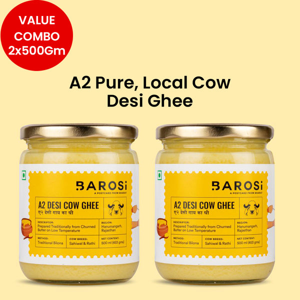 A2 Cow Ghee | Rich in Omega - 6 | 500 ml | Pack of 2