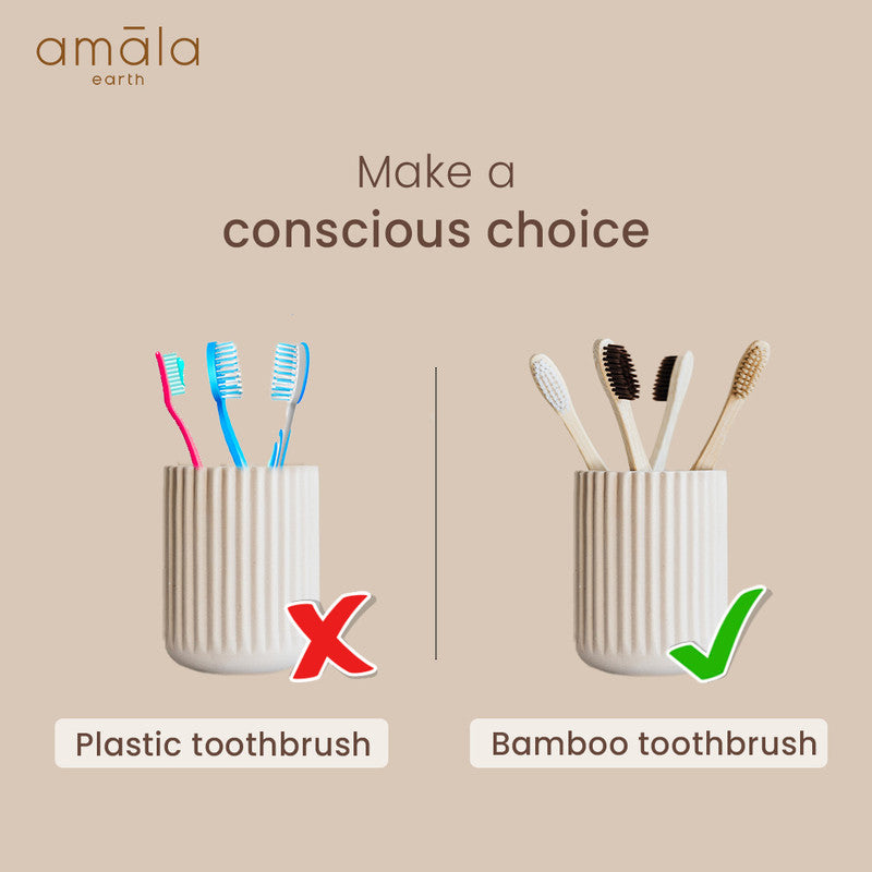 Bamboo Toothbrush | Pack Of 2 with Bamboo Earbuds / Swabs