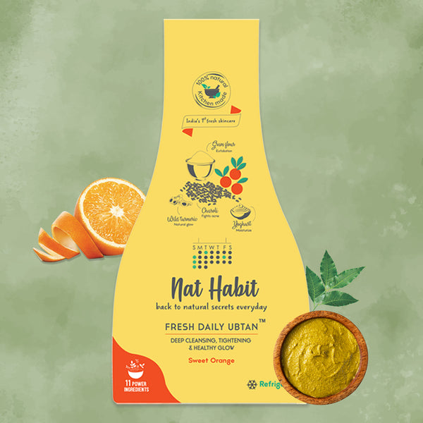 Nat Habit Sweet Orange Ubtan | Glowing Radiance, Dry Skin | 40 g