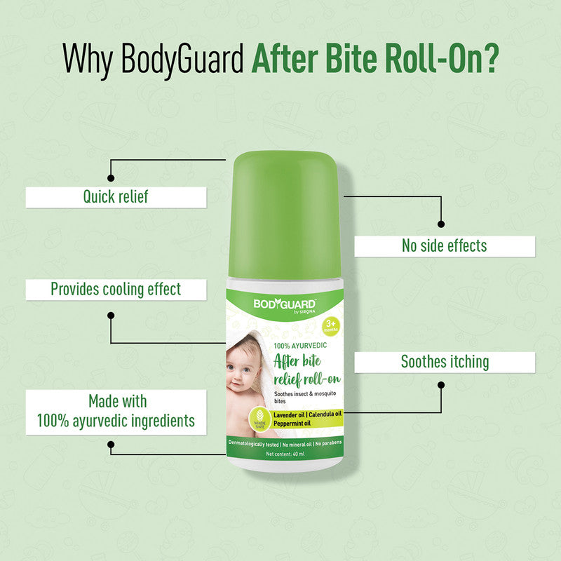 Bodyguard After Bite Roll On | Rashes & Mosquito Bites | 40 ml | Pack of 3