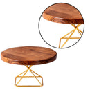 Wooden Cake Stand | Teak Wood | Gold