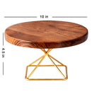 Wooden Cake Stand | Teak Wood | Gold