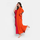 Cotton Kaftan | Ankle Length | Pink & Orange