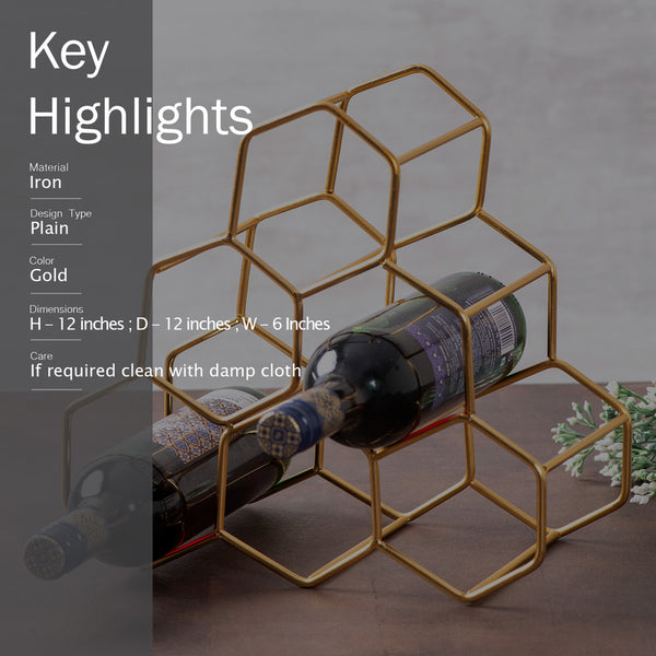 Iron Wired Wine Rack | Gold