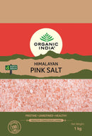 Upwas Food | Organic India Natural Pink Rock Salt | Sendha Namak | 1 kg | Pack of 2.