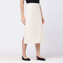 Cotton Tencel Wrap Skirt | Beige