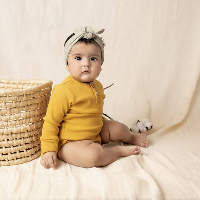 Organic Cotton Baby Bodysuit | Yellow.