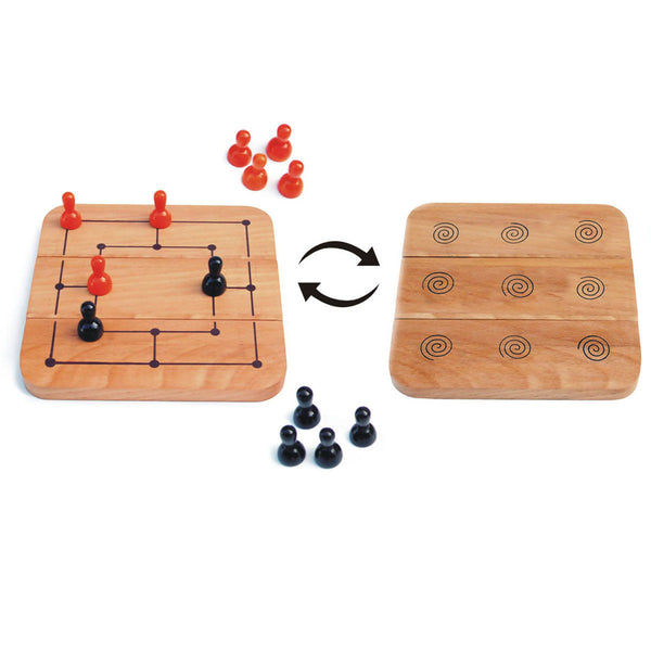 Handcrafted Wooden Six Men's Morris Game