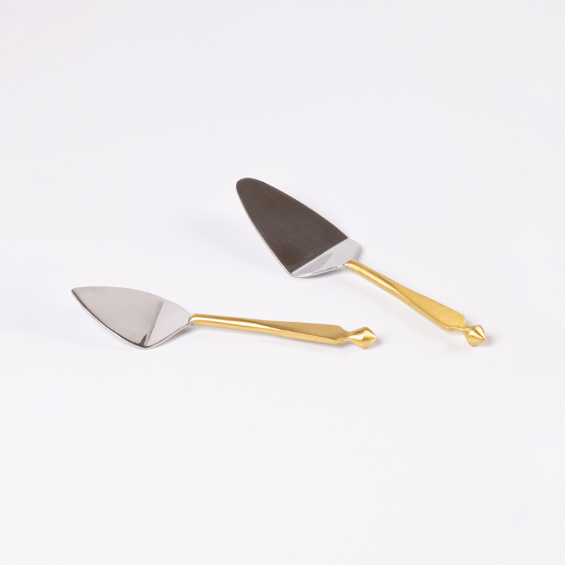 Stainless Steel & Brass Spatulas | Set of 2 | Golden