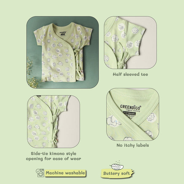 Organic Cotton Baby Girl Top | Green