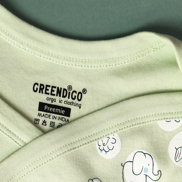 Organic Cotton Baby Top | Premature Baby Clothes | Green