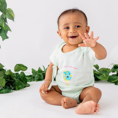 Organic Cotton Baby Onesie | Printed | Green