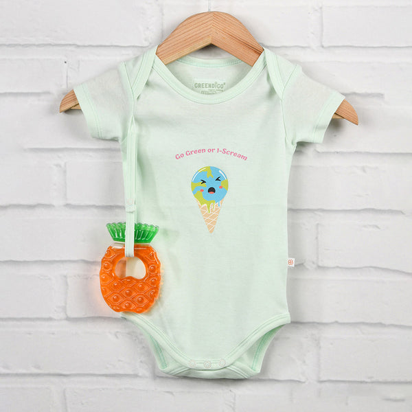 Organic Cotton Baby Onesie | Printed | Green