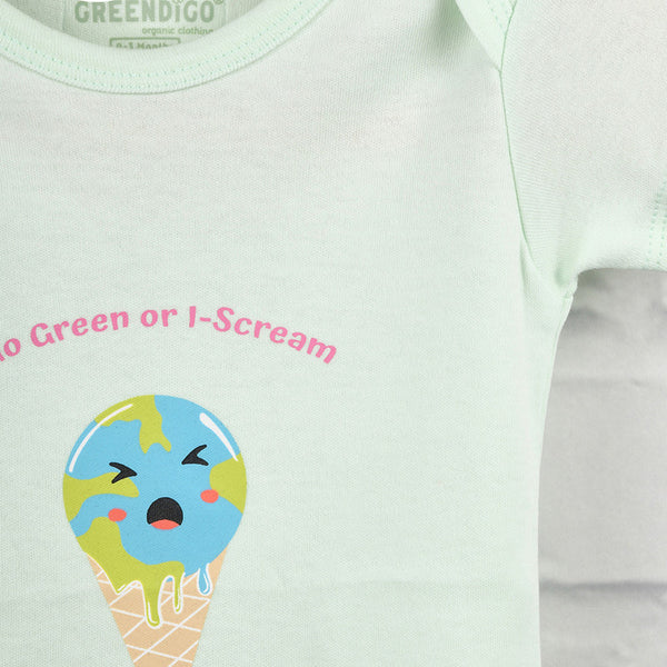 Organic Cotton Baby Onesie | Printed | Green