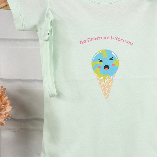 Organic Cotton Baby Onesie | Printed | Green