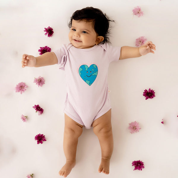 Organic Cotton Onesie for Baby | Printed | Lavender