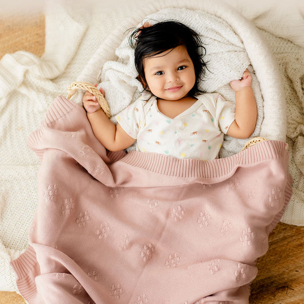 Organic Cotton Baby Blanket | Pink | 100 x 70 cm