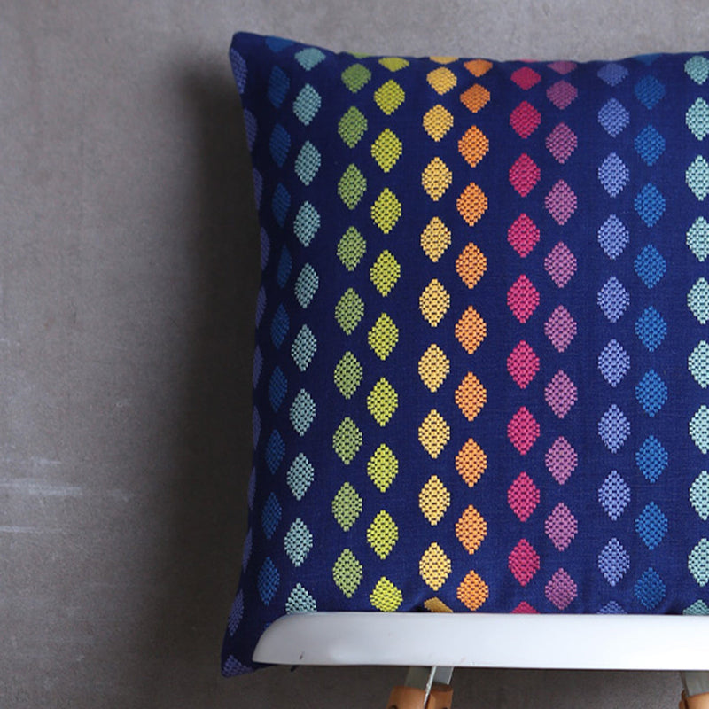 Cotton Cushion Cover | Woven Design | Blue
