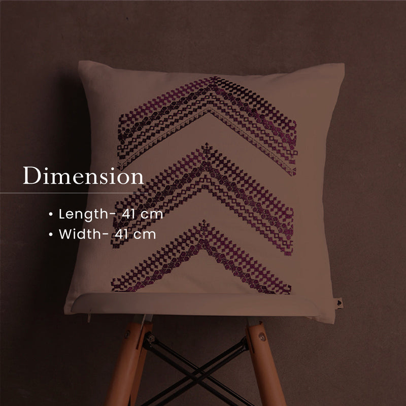 Cotton Cushion Cover | White & Purple