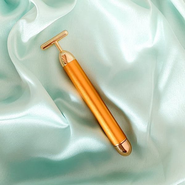 Face Roller & Elixir Oil | 24k Gold Vibrating Face Roller & Sculptor with Elixir Oil