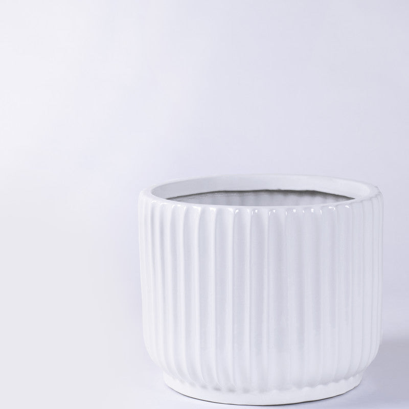 Ceramic Planter | Indoor Planters | White | Dia - 12.5 inches & Height - 10 inches