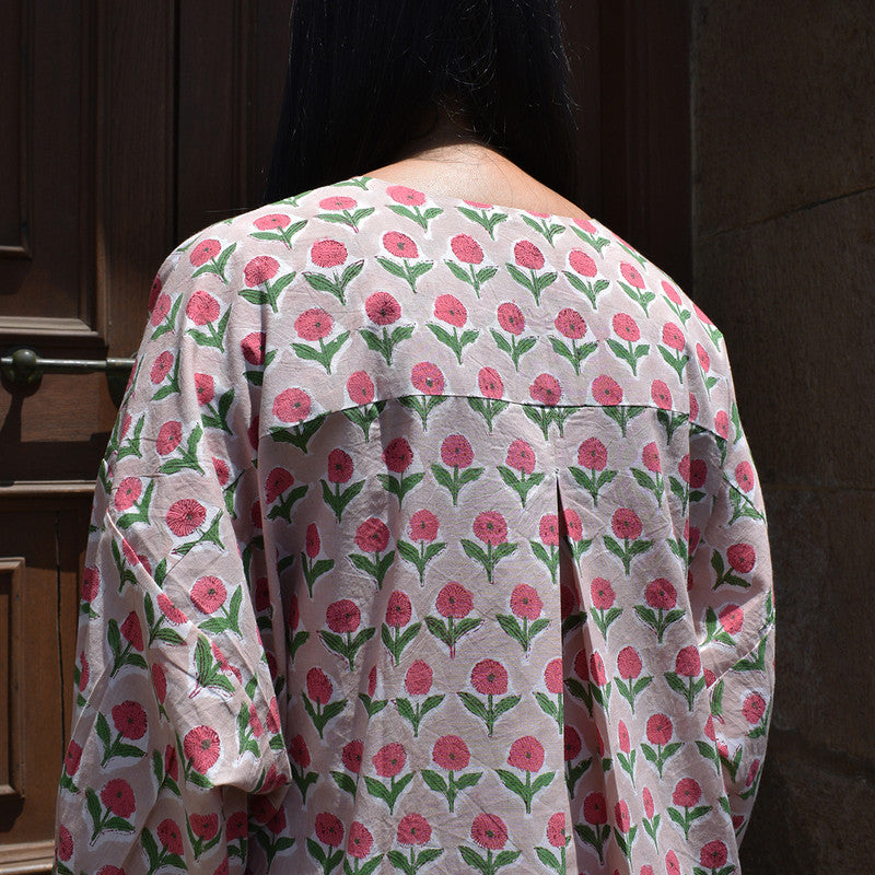 Cotton Co Ord Set for Women | Handblock Print | Anti-Fit | Pink & Green