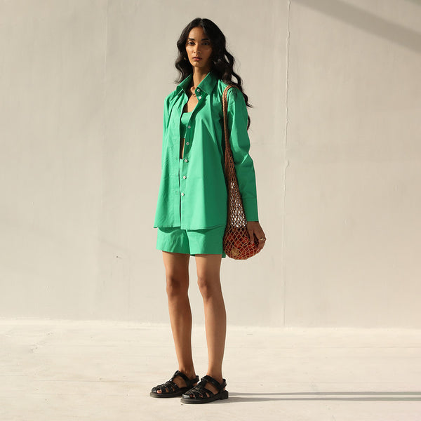 Shirts for Women | Cotton Shirt | Oversized Shirt | | Green