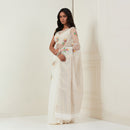 Jamdani Saree | Flower Motifs | White