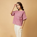 Cotton Silk Oversized Top | Pink