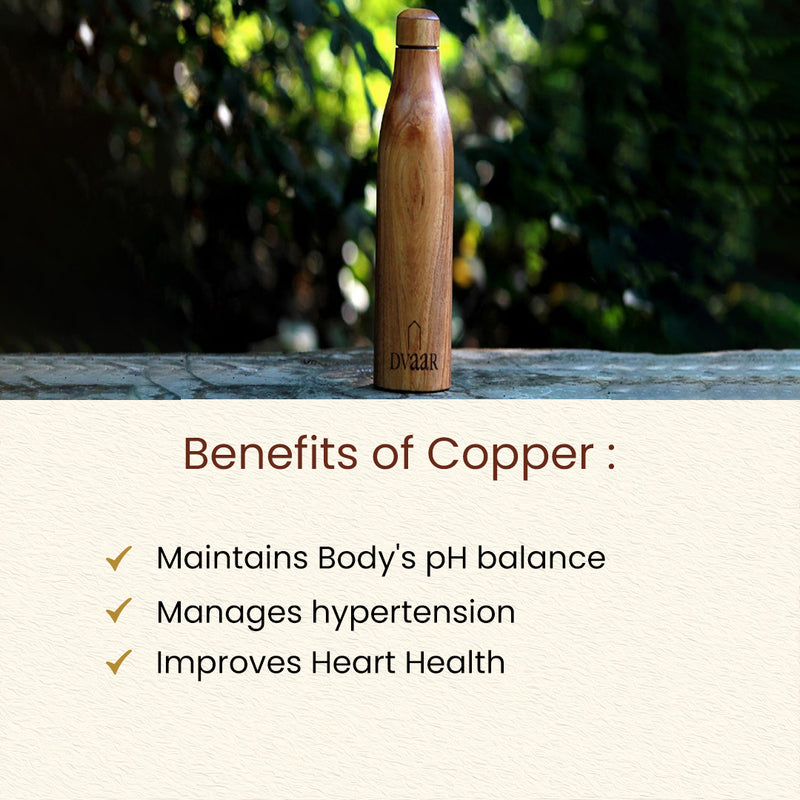 Wooden Copper Water Bottle Mahogany Online 500ML eco-friendly gift