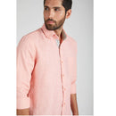 Hemp Contrast Trim Shirt | Peach