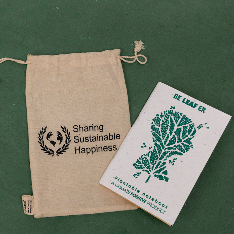 Recycled Plantable Notepad with Cotton Jute Bag
