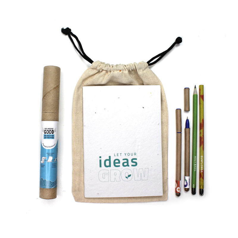 Plantable Stationery Combo Set | 2 Seed Pen | 2 Seed Pencil & 1 Notepad