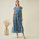 Cotton Maxi Dress | Blue