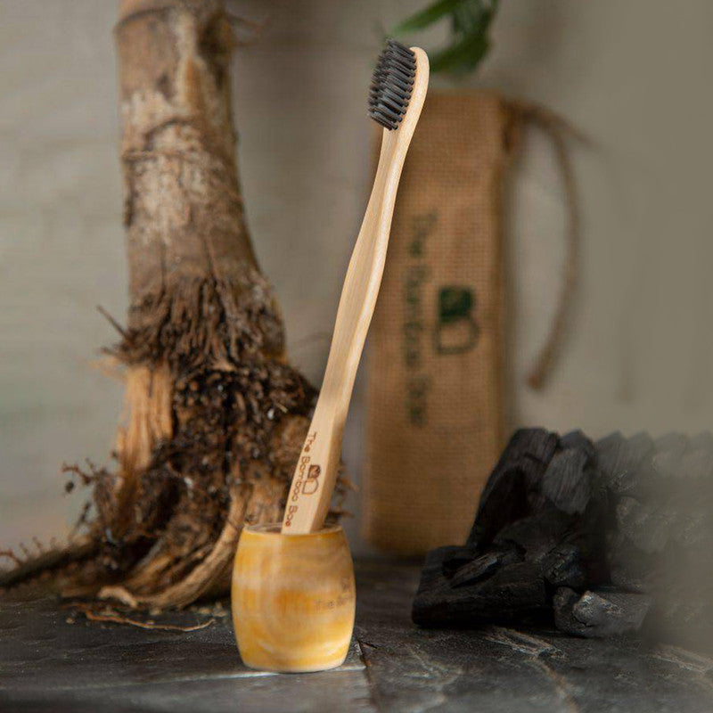 Bamboo Toothbrush | Charcoal Bristles | Biodegradable | Set of 2