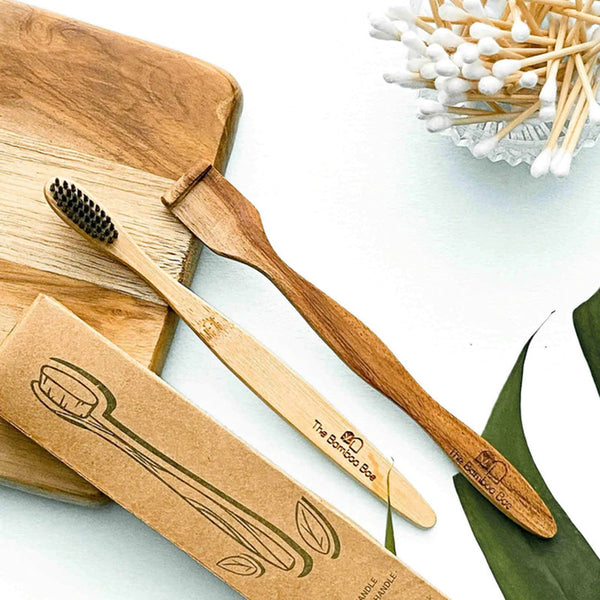 Natural Dental Kit | Bamboo Toothbrush & Neem Tongue Cleaner