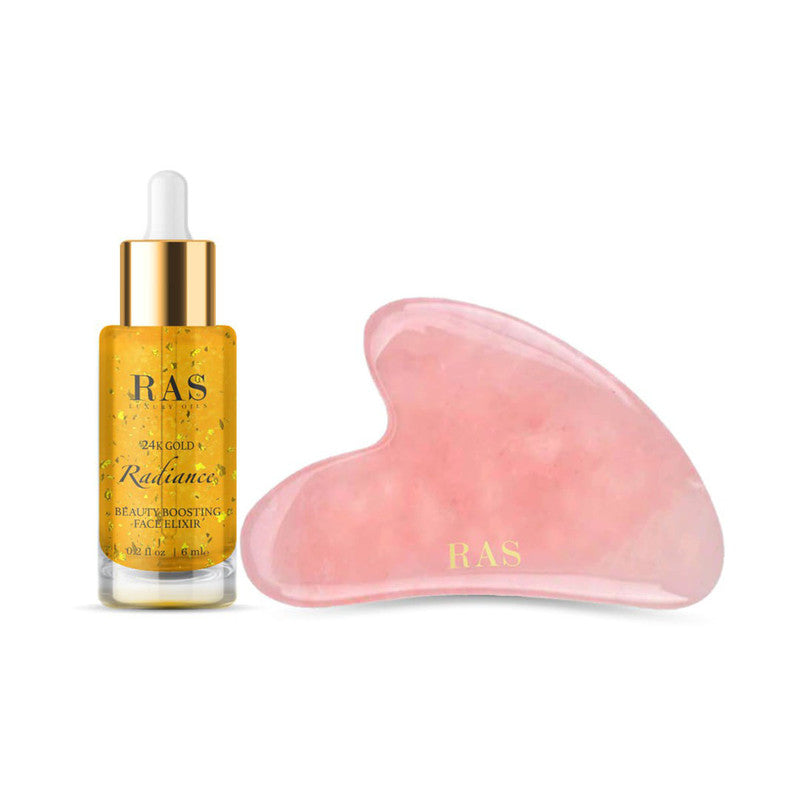 Ras Luxury | Gua Sha & Face Elixir Combo | Skin Brightening | 6 ml