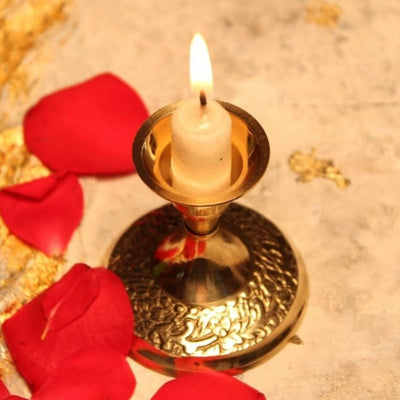 Brass Traditional Candle Holder | Set of 2