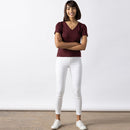 Cotton Modal V-Neck Top | Port Red