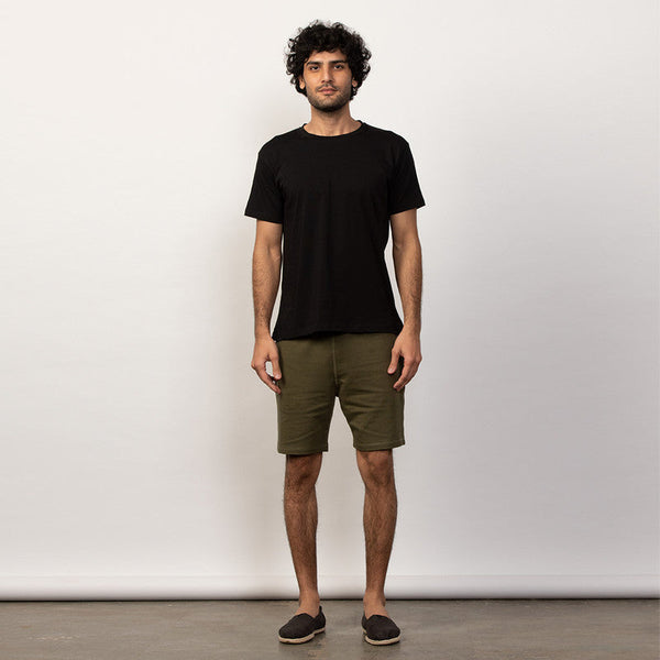 Cotton French Terry Shorts | Military Green