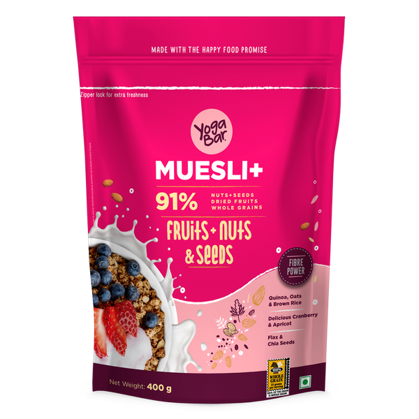 Yoga Bar Muesli | Fruit, Nut & Seeds  | 400 g | Pack of 2