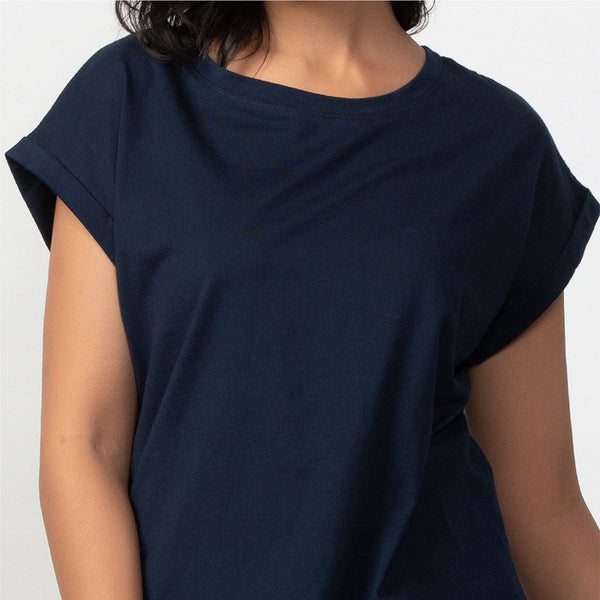 Pima Cotton Boxy Top | Deep Sea Blue