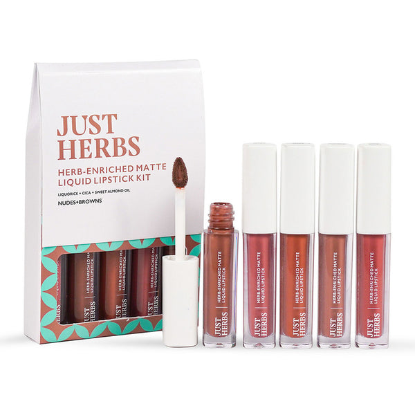 Organic Lipstick Kit | Enriched Ayurvedic Matte | Nudes & Browns | Set of 5