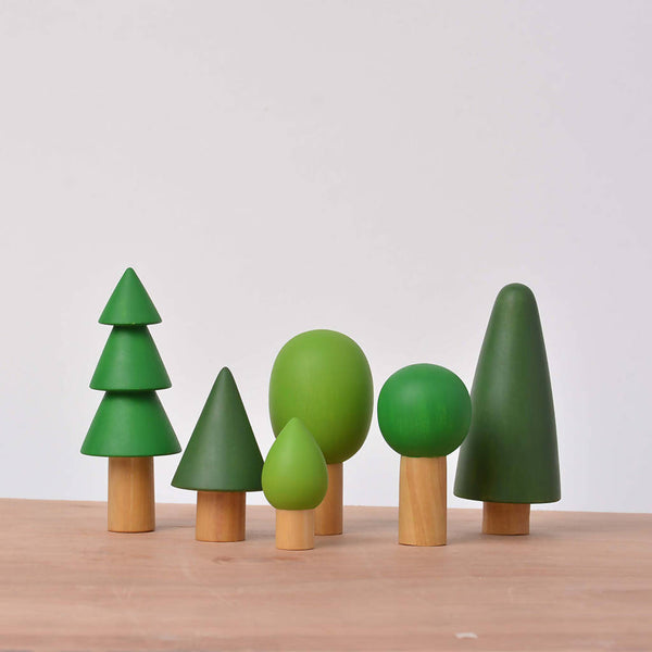 Birch and Bug Wooden Toys for Kids | Birch Folk In Evergreen Forest | BPA Free | Set of 12