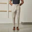 Cotton Linen Trousers | Smoky White