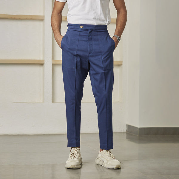 Cotton Linen Chinos | Blue