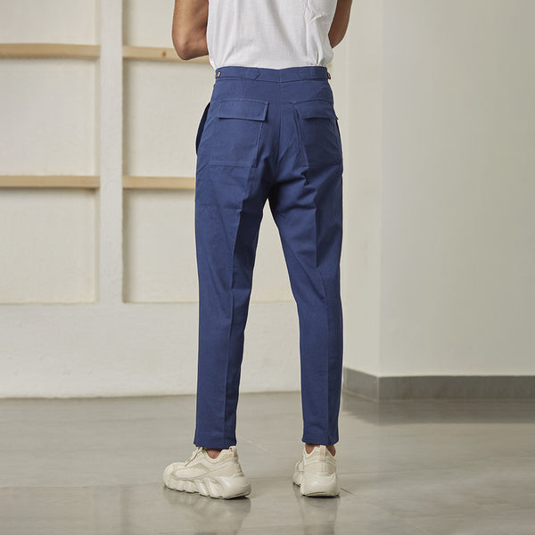 Cotton Linen Chinos | Blue