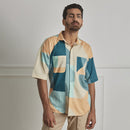 Cotton Linen Shirt | Color Block | Multicolour